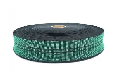 Пас KM877 (ремень) эластичный зеленый 60% (с двумя полосами) 100 м