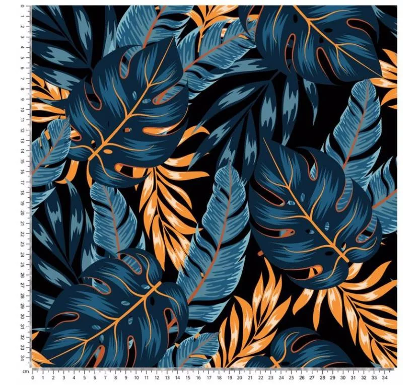 Принтованный велюр CRUSH MONSTERA 03 в магазинеToptextil Україна