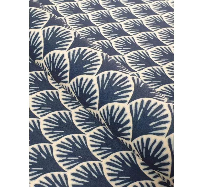 Принтованный велюр SOFT ŁUSKA NAVY BLUE 01