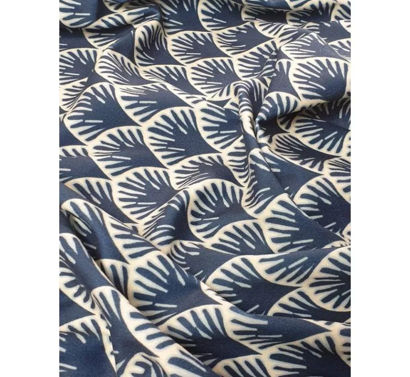 Принтованный велюр SOFT ŁUSKA NAVY BLUE 01 Цена