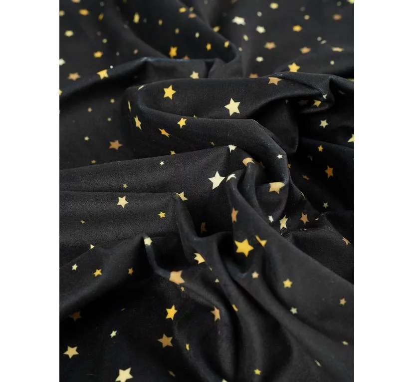 Принтований велюр WONDER GWIAZDY 01 в магазині Toptextil Україна