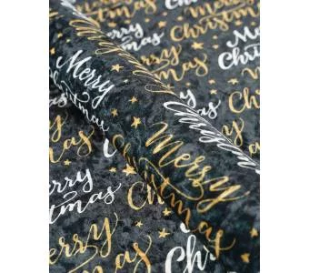 Принтованный велюр CRUSH MERRY CHRISTMAS 01