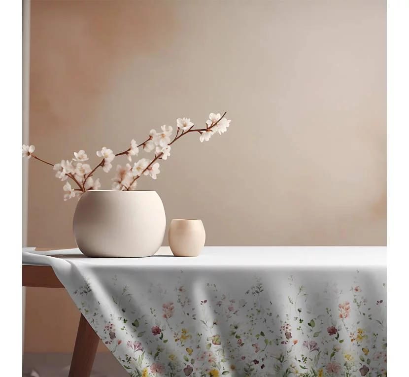 Принтованная рогожка DECOR OBRUS KWIATY MAŁE 01 в магазинеToptextil Україна