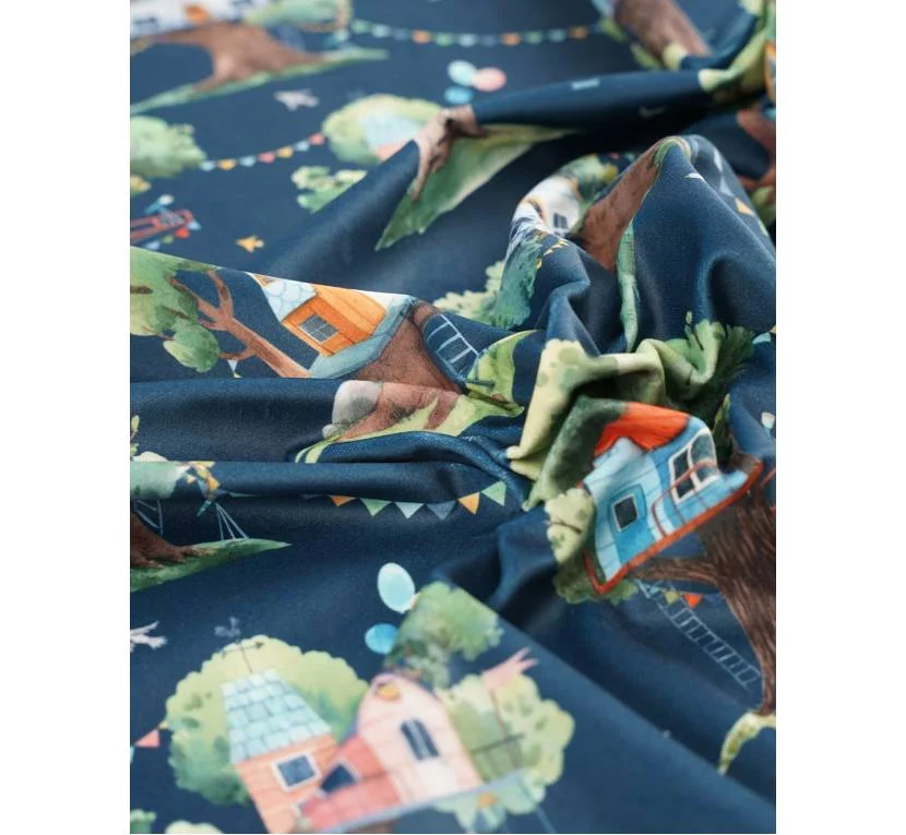 Принтованный велюр WONDER DOMKI 01 в магазинеToptextil Україна