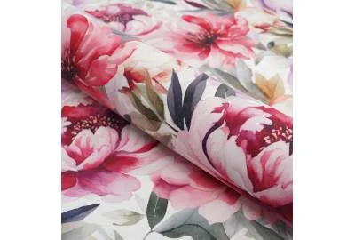 Принтованный велюр SOFT PIWONIE 06