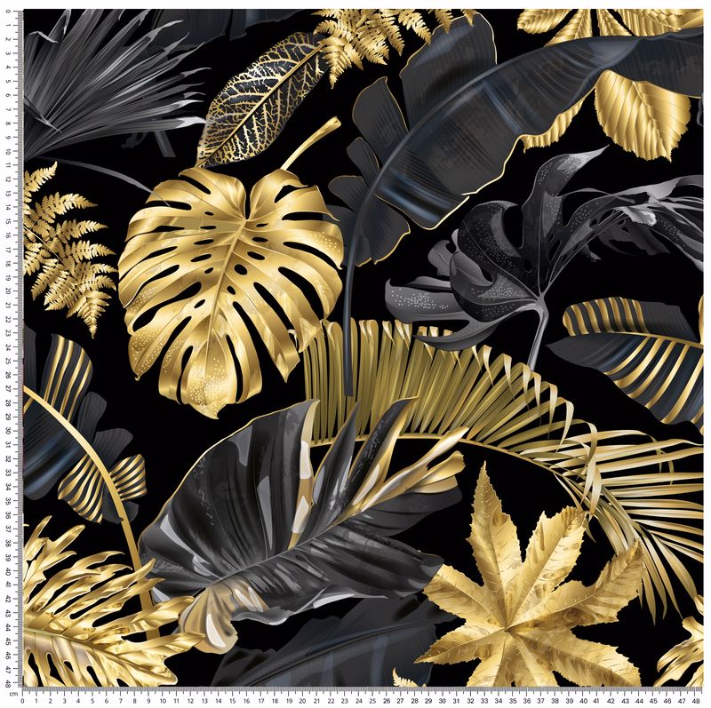 Принтований велюр WONDER MONSTERA 02 в магазині Toptextil Україна