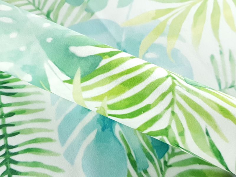 Принтованный велюр SOFT MONSTERA 01