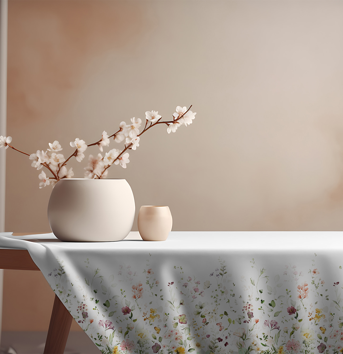 Принтованная рогожка DECOR OBRUS KWIATY MAŁE 01 в магазинеToptextil Україна